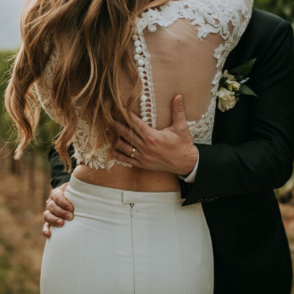 Stylish Two Piece Romantic Wedding Dress | Match Made - Picture 6 of 10